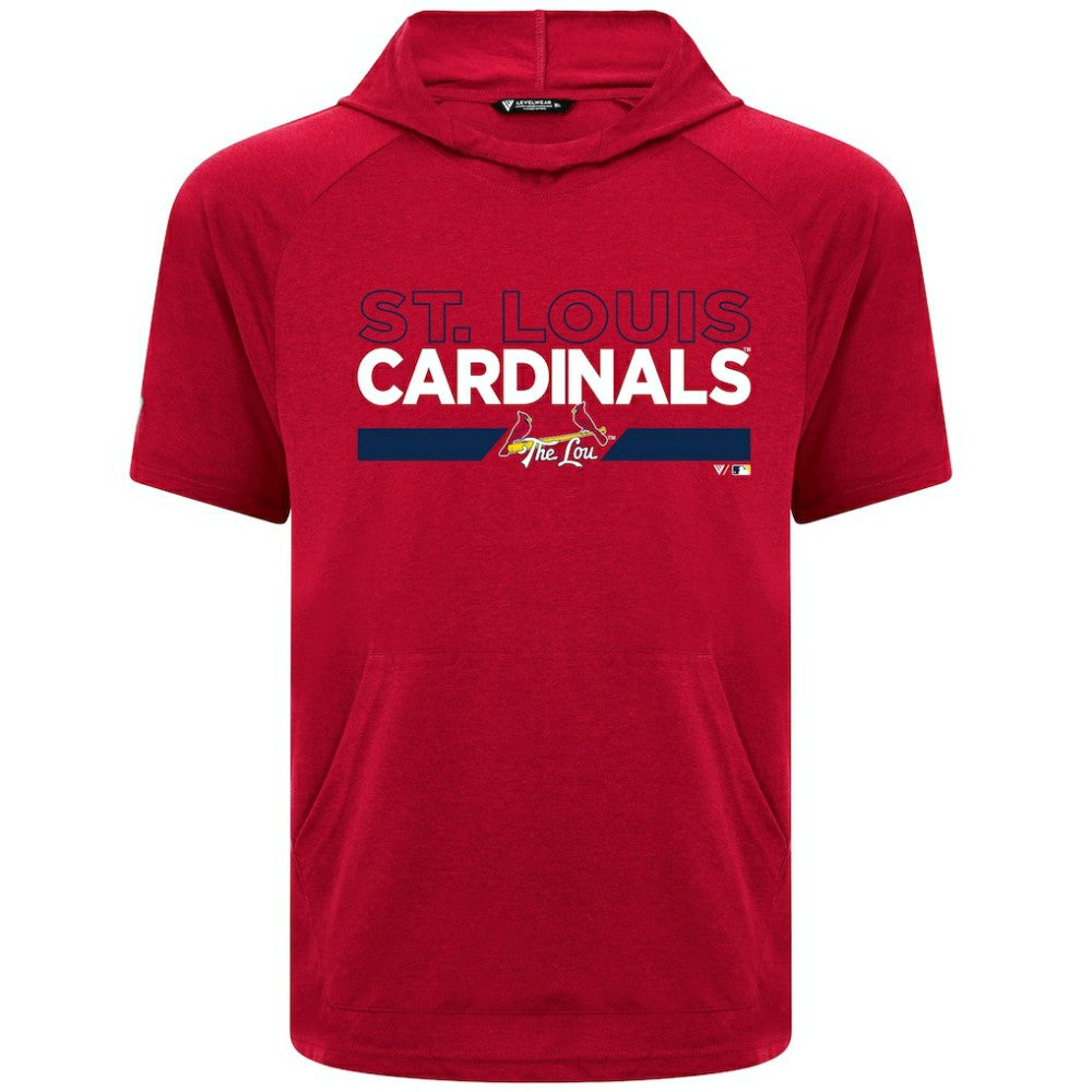 St. Louis Cardinals Levelwear City Connect Phase No Hitter Short Sleeve Pullover Hoodie - Red - MLB Discount