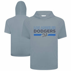 Los Angeles Dodgers Levelwear City Connect Phase No Hitter Short Sleeve Pullover Hoodie - Gray - MLB Lifestyle