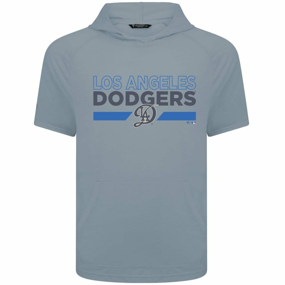 Los Angeles Dodgers Levelwear City Connect Phase No Hitter Short Sleeve Pullover Hoodie - Gray - MLB Lifestyle