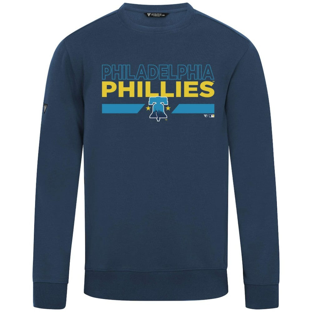 Philadelphia Phillies Levelwear City Connect Zane No Hitter Pullover Sweatshirt - Navy - MLB on Sale