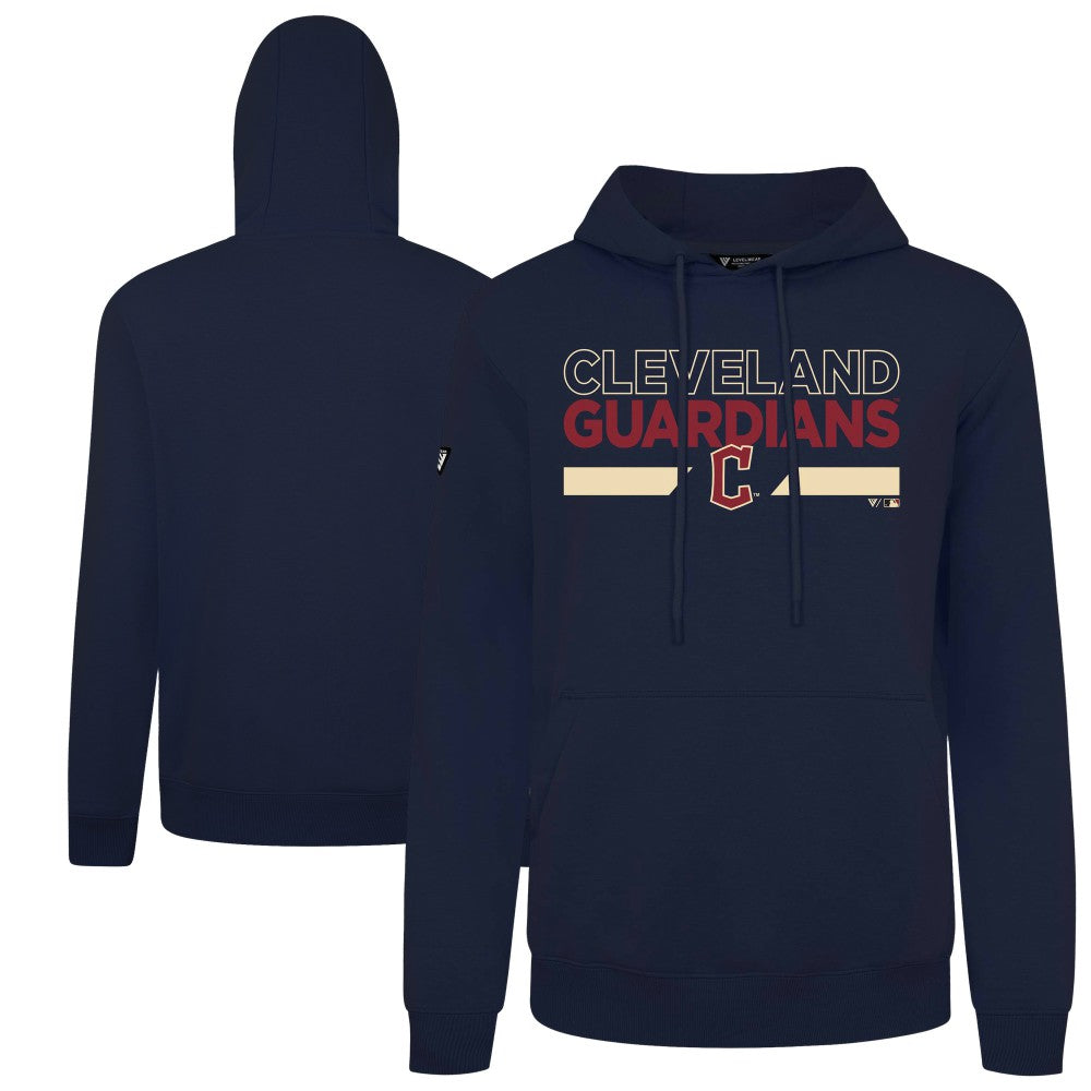 Cleveland Guardians Levelwear City Connect Podium No Hitter Pullover Hoodie - Navy - MLB Discount