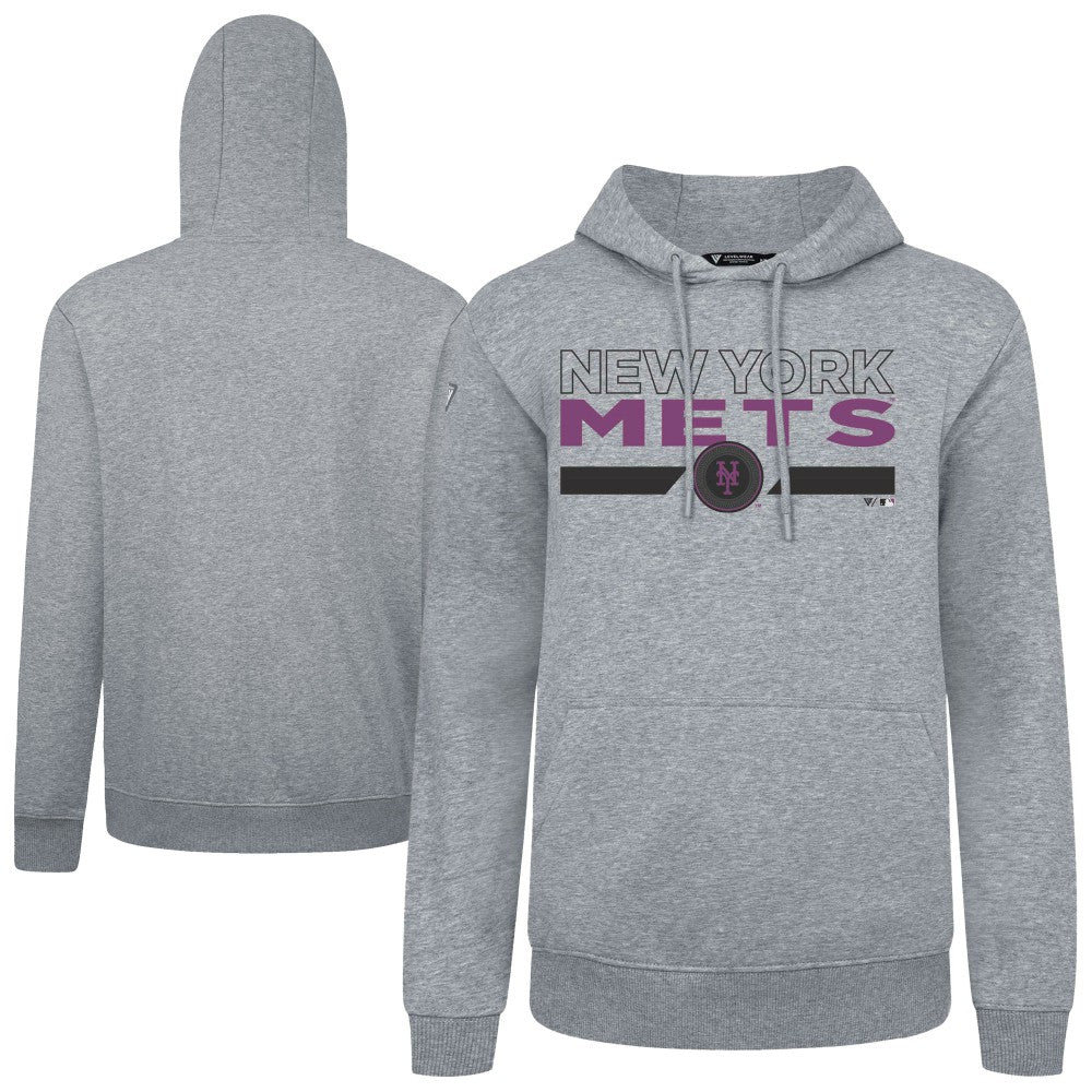 New York Mets Levelwear City Connect Podium No Hitter Pullover Hoodie - Gray - MLB Online