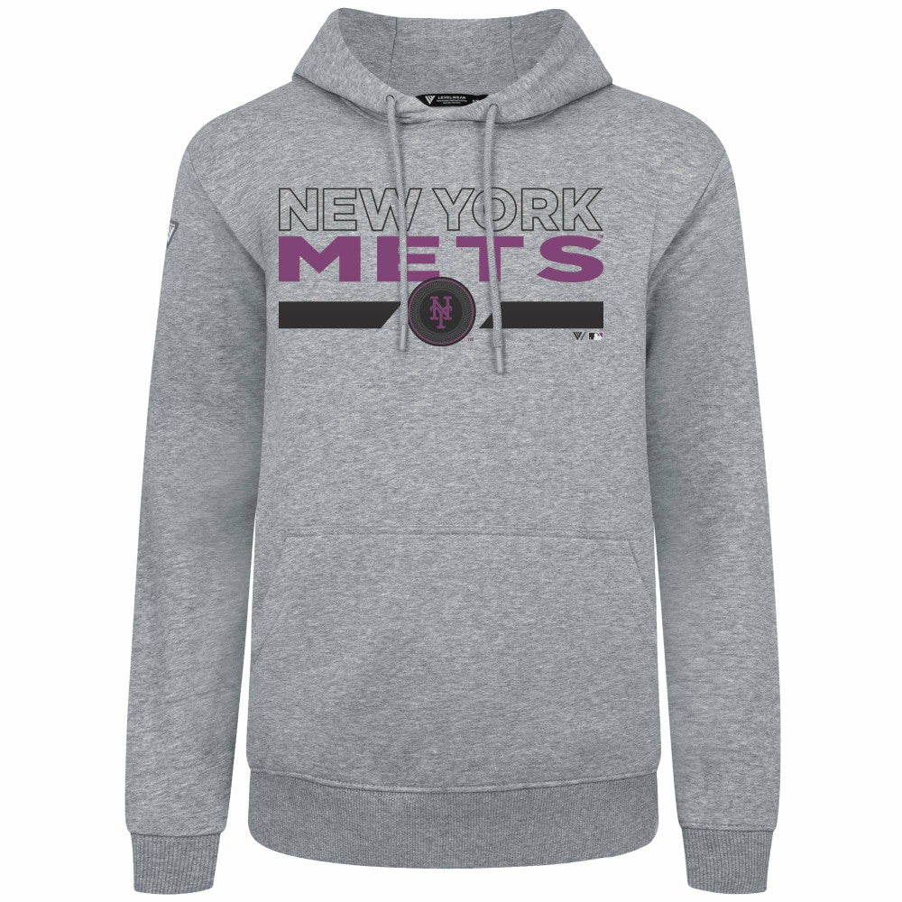 New York Mets Levelwear City Connect Podium No Hitter Pullover Hoodie - Gray - MLB Online