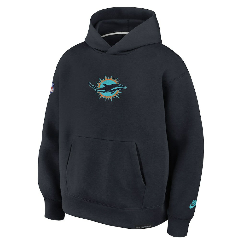 Nike Miami Dolphins 2025 Rivalries Collection Oversized Tech Fleece Hoodie Pitch Blue