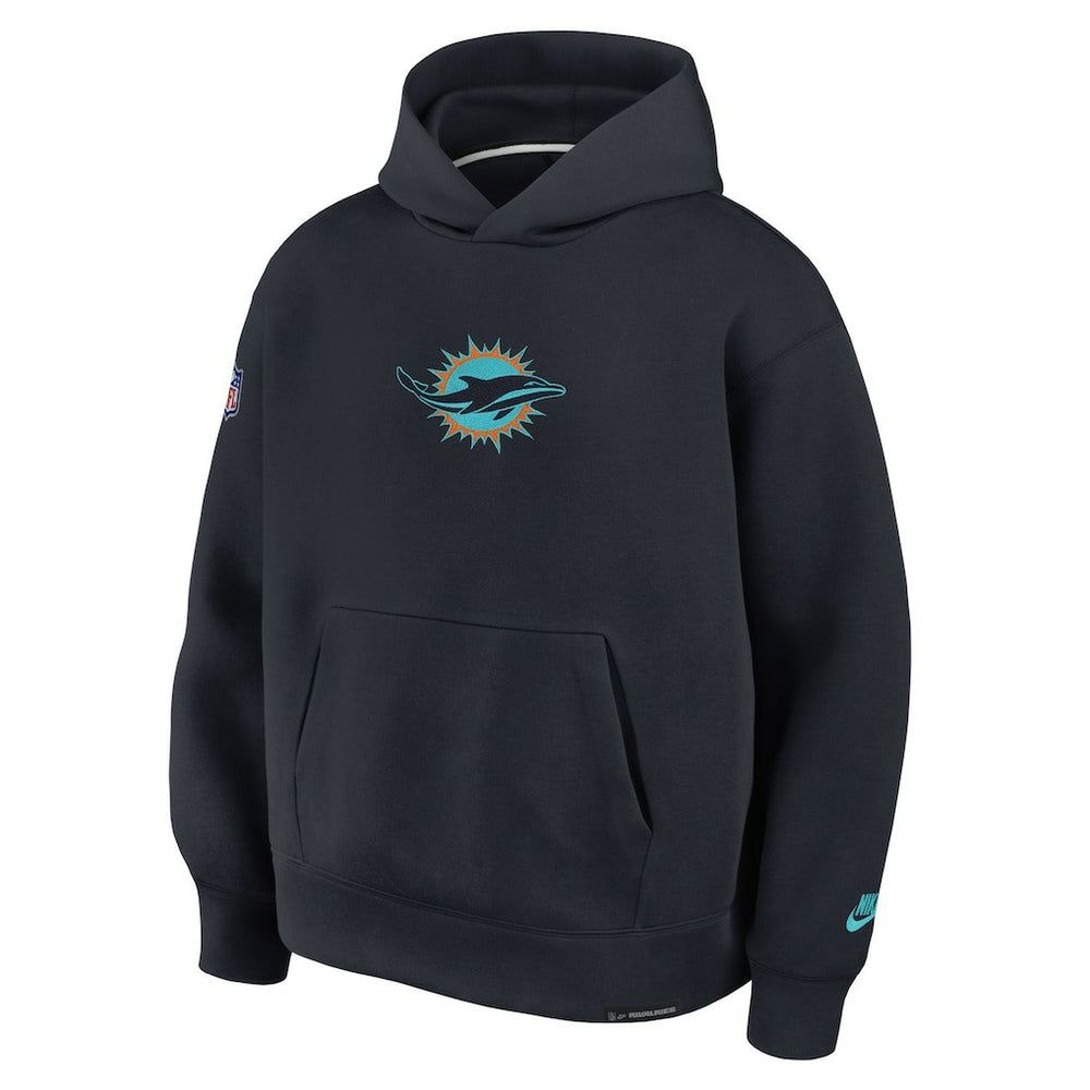 Nike Miami Dolphins 2025 Rivalries Collection Oversized Tech Fleece Hoodie Pitch Blue