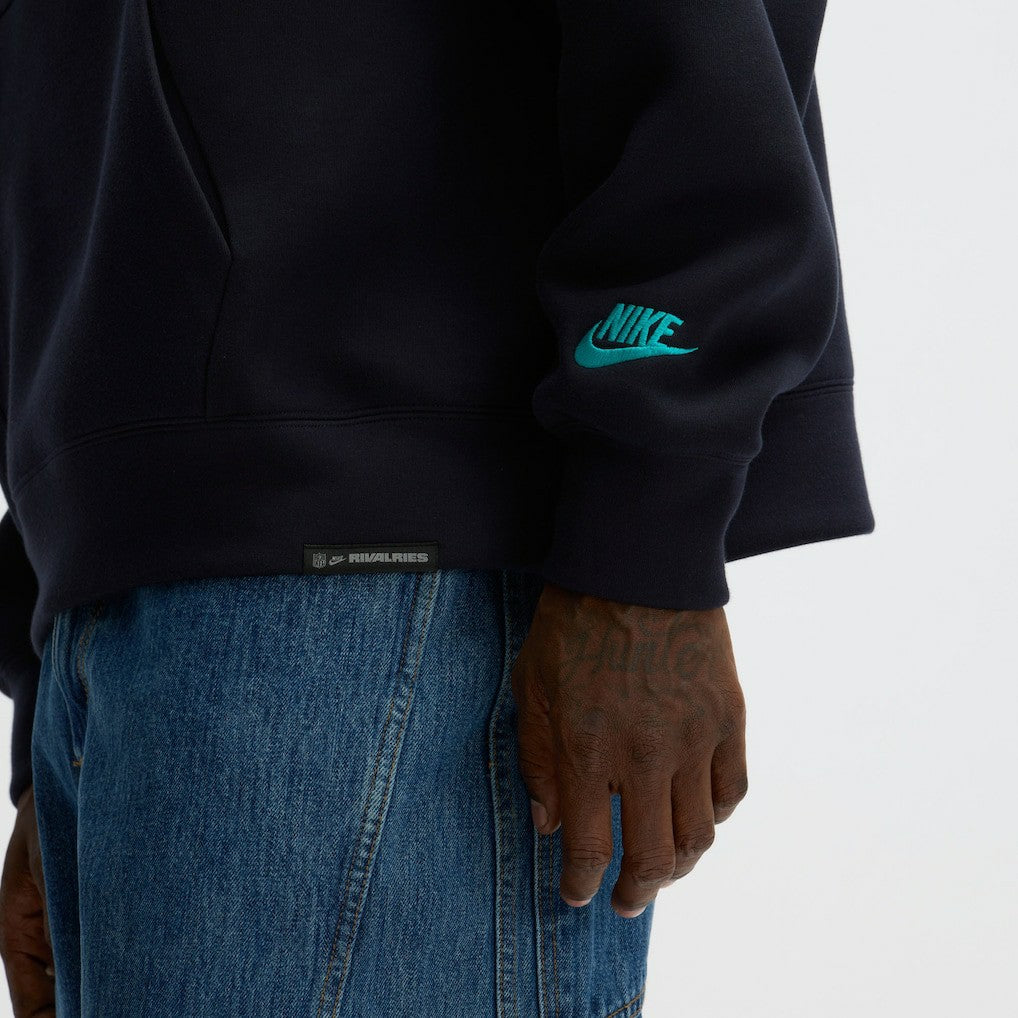 Nike Miami Dolphins 2025 Rivalries Collection Oversized Tech Fleece Hoodie Pitch Blue