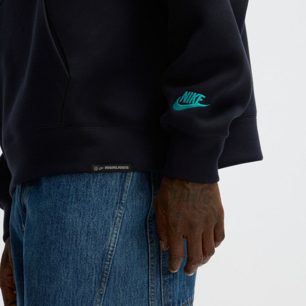 Nike Miami Dolphins 2025 Rivalries Collection Oversized Tech Fleece Hoodie Pitch Blue