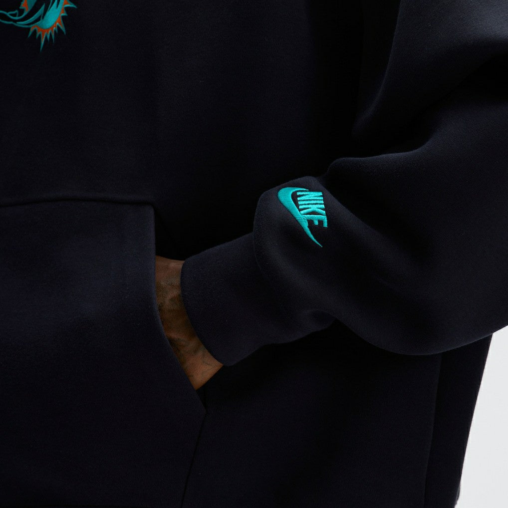 Nike Miami Dolphins 2025 Rivalries Collection Oversized Tech Fleece Hoodie Pitch Blue