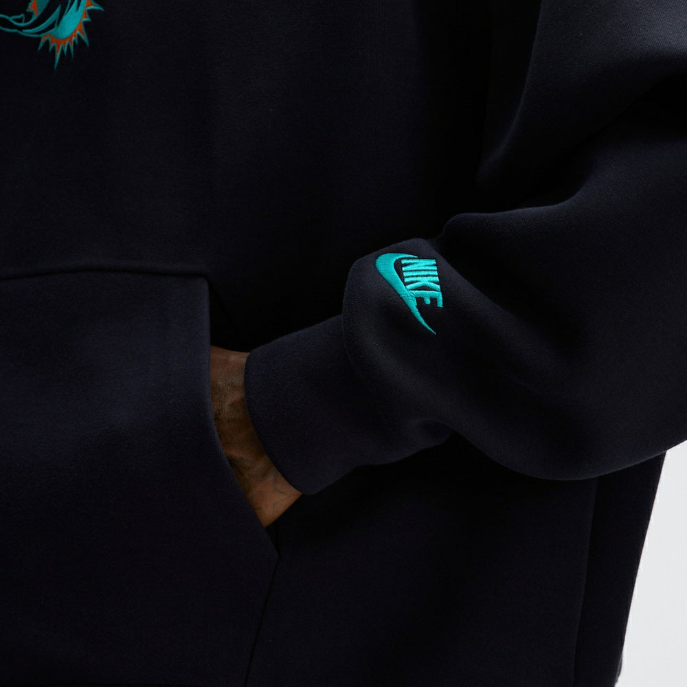 Nike Miami Dolphins 2025 Rivalries Collection Oversized Tech Fleece Hoodie Pitch Blue