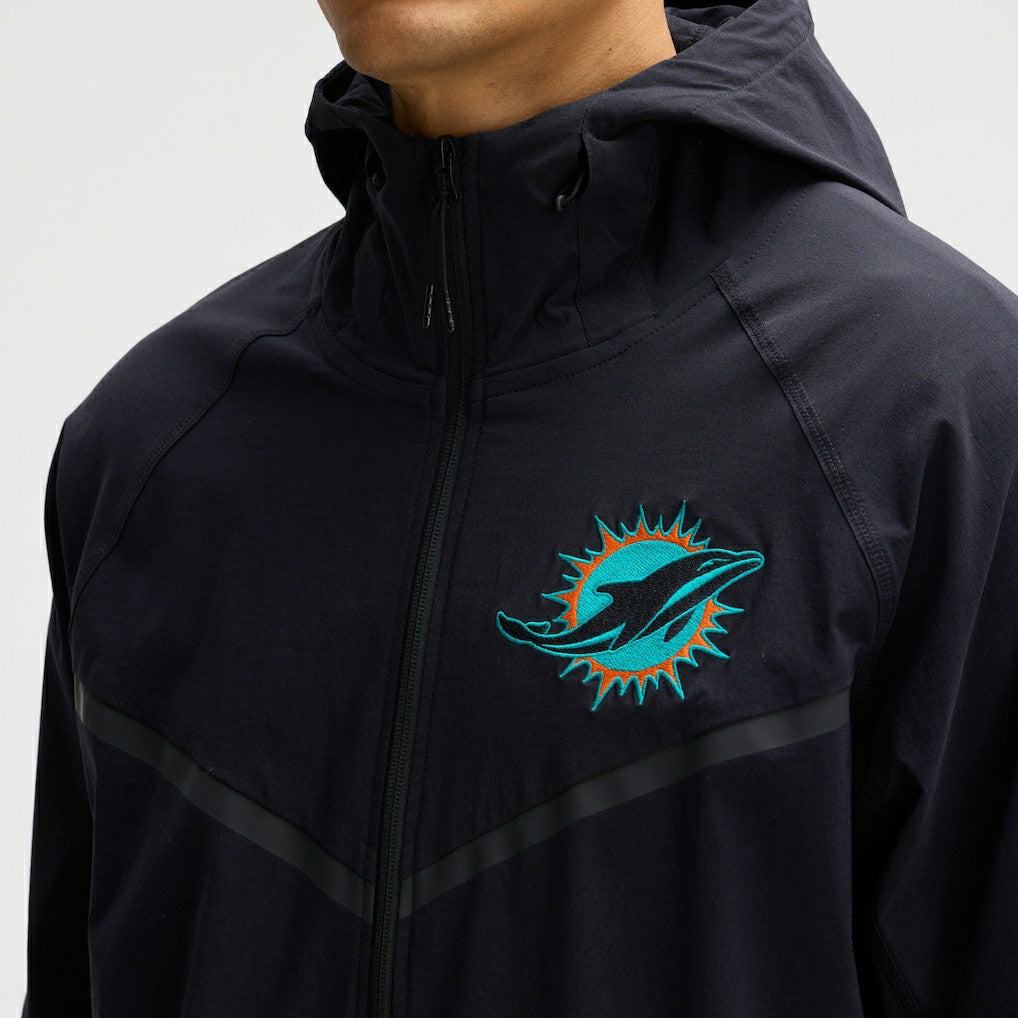 Nike Miami Dolphins 2025 Rivalries Collection Tech Raglan Full-Zip Jacket Pitch Blue