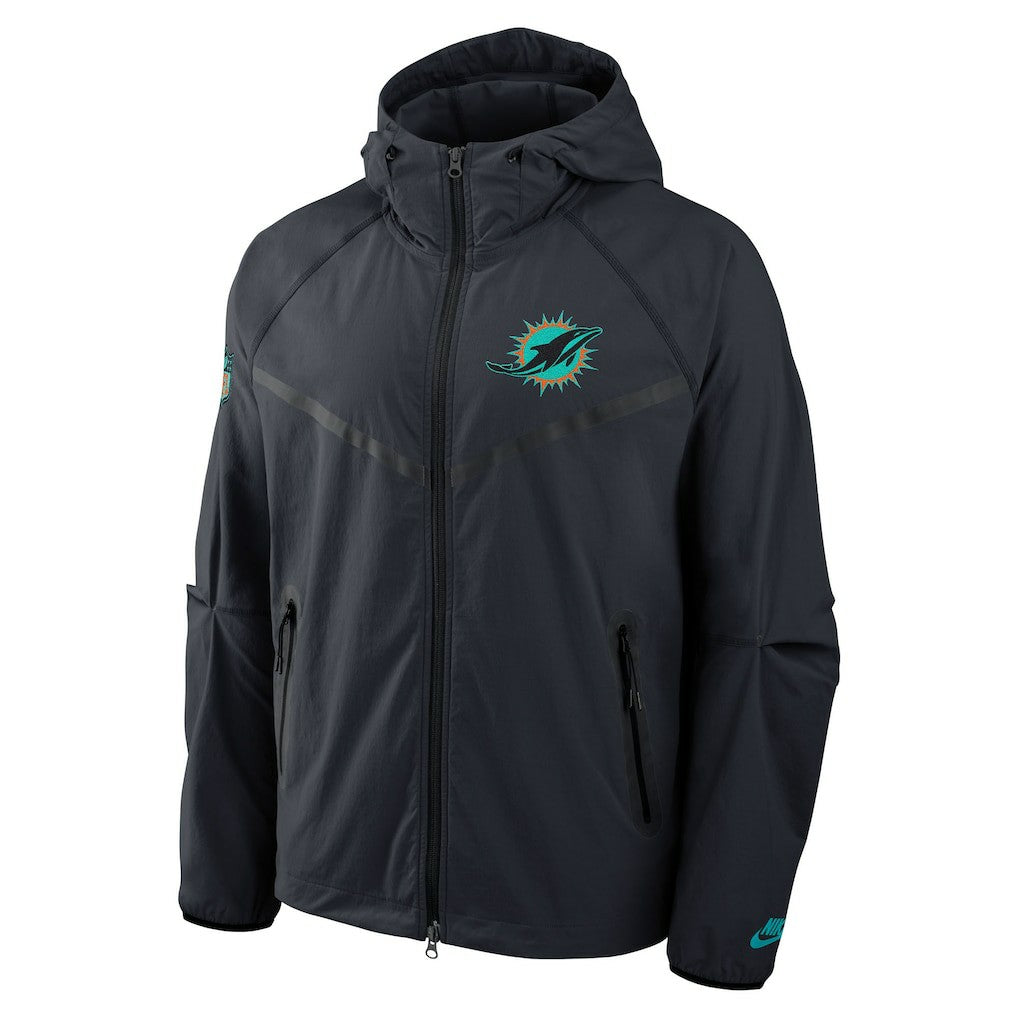 Nike Miami Dolphins 2025 Rivalries Collection Tech Raglan Full-Zip Jacket Pitch Blue