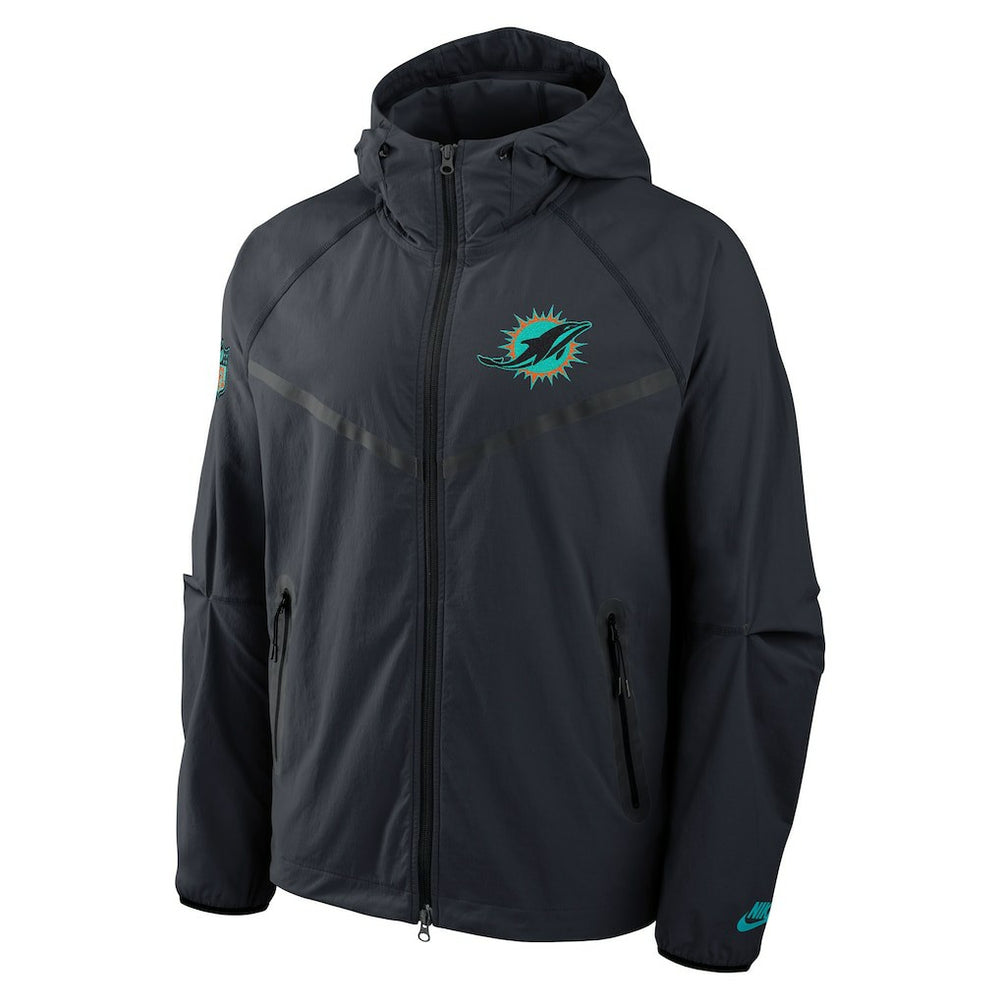 Nike Miami Dolphins 2025 Rivalries Collection Tech Raglan Full-Zip Jacket Pitch Blue