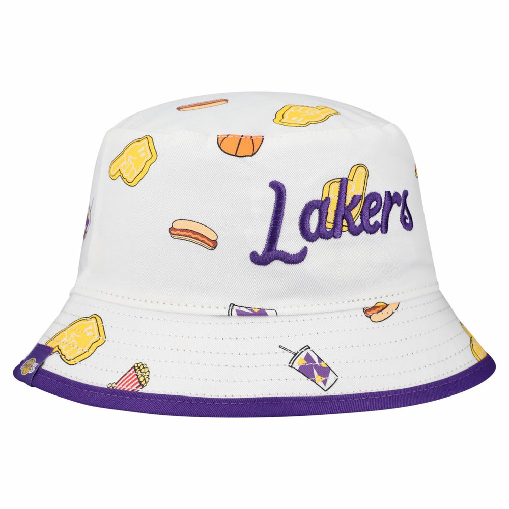 Los Angeles Lakers Team Cheer Reversible Bucket Hat White | New Era discount