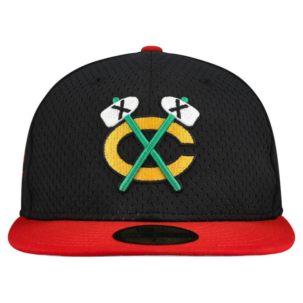 Chicago Blackhawks New Era Mesh Crown Two-Tone 59FIFTY Fitted Hat - Black/Red - NHL 202989689