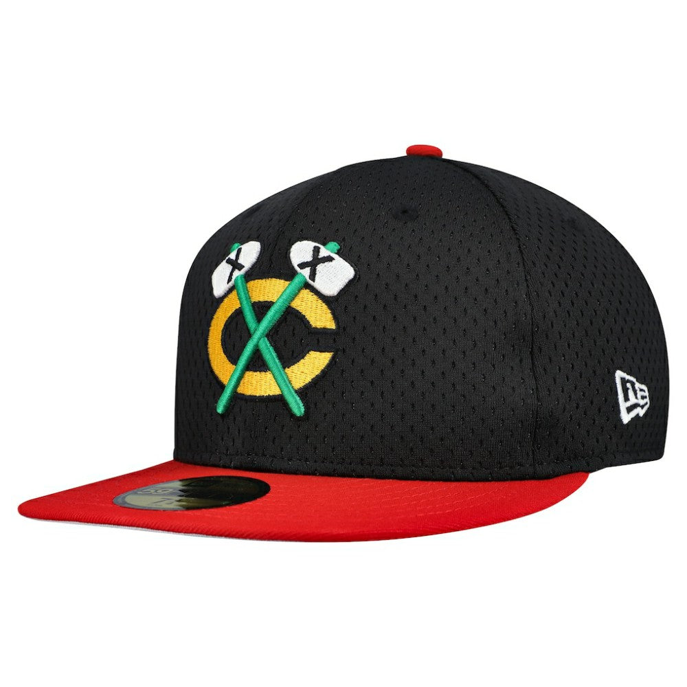 Chicago Blackhawks New Era Mesh Crown Two-Tone 59FIFTY Fitted Hat - Black/Red - NHL 202989689