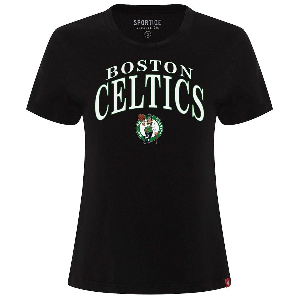 Boston Celtics Sportiqe Women's Arcadia Boxy T-Shirt Black