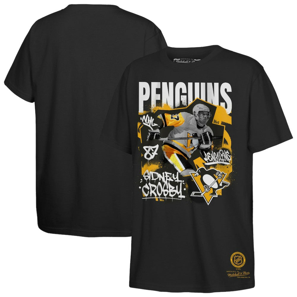 Sidney Crosby Pittsburgh Penguins Mitchell & Ness Youth Photo Reel Graphic T-Shirt - Black - NHL 202995899