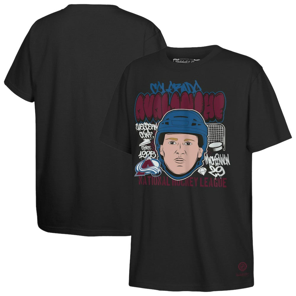 Nathan MacKinnon Colorado Avalanche Mitchell & Ness Youth Caricature T-Shirt - Black - NHL 202995904