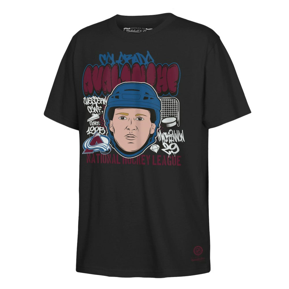Nathan MacKinnon Colorado Avalanche Mitchell & Ness Youth Caricature T-Shirt - Black - NHL 202995904