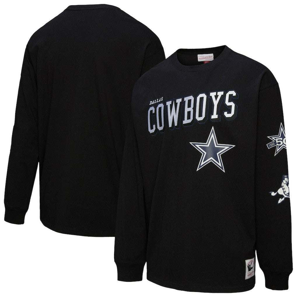Mitchell & Ness Dallas Cowboys Training Camp Vintage Logos Long Sleeve T-Shirt Black