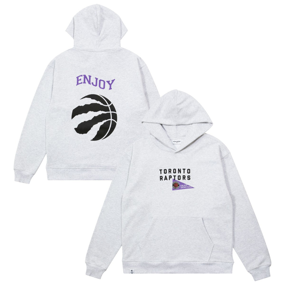 Enjoy Basketball x Toronto Raptors Unisex Hoop Enthusiast Capsule Collection Pullover Hoodie - Heather Gray