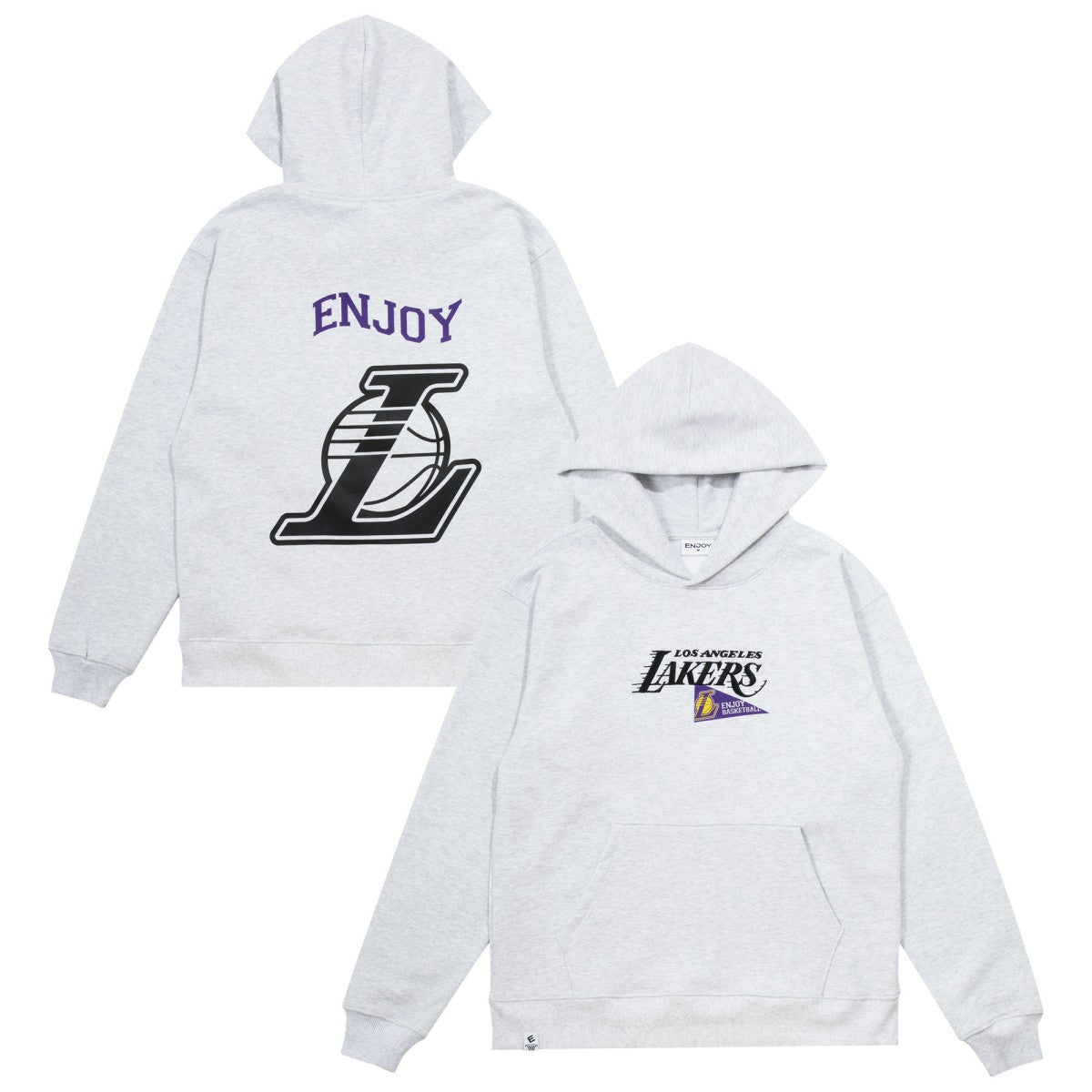 Enjoy Basketball x Los Angeles Lakers Unisex Hoop Enthusiast Capsule Collection Pullover Hoodie - Heather Gray