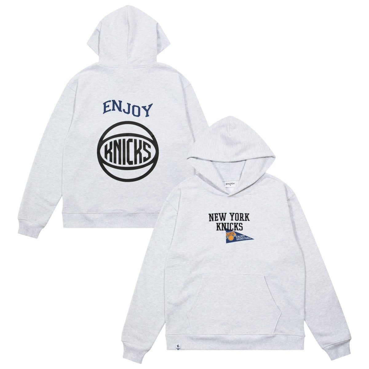 Enjoy Basketball x New York Knicks Unisex Hoop Enthusiast Capsule Collection Pullover Hoodie - Heather Gray