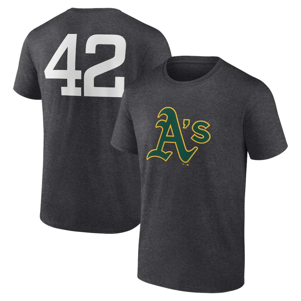 Athletics Jackie Robinson Day Name & Number T-Shirt - Charcoal - MLB Lifestyle