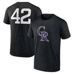 Colorado Rockies Jackie Robinson Day Name & Number T-Shirt - Black - MLB Discount