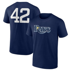 Tampa Bay Rays Jackie Robinson Day Name & Number T-Shirt - Navy - MLB Discount