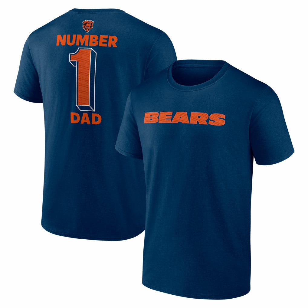 Chicago Bears #1 Dad Jersey T-Shirt Navy