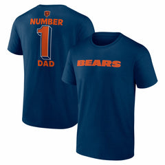 Chicago Bears #1 Dad Jersey T-Shirt Navy