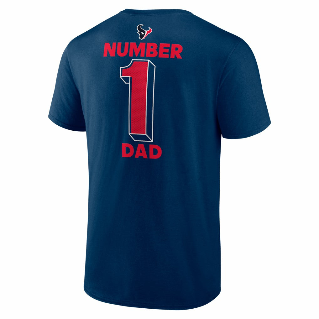 Houston Texans #1 Dad Jersey T-Shirt Navy
