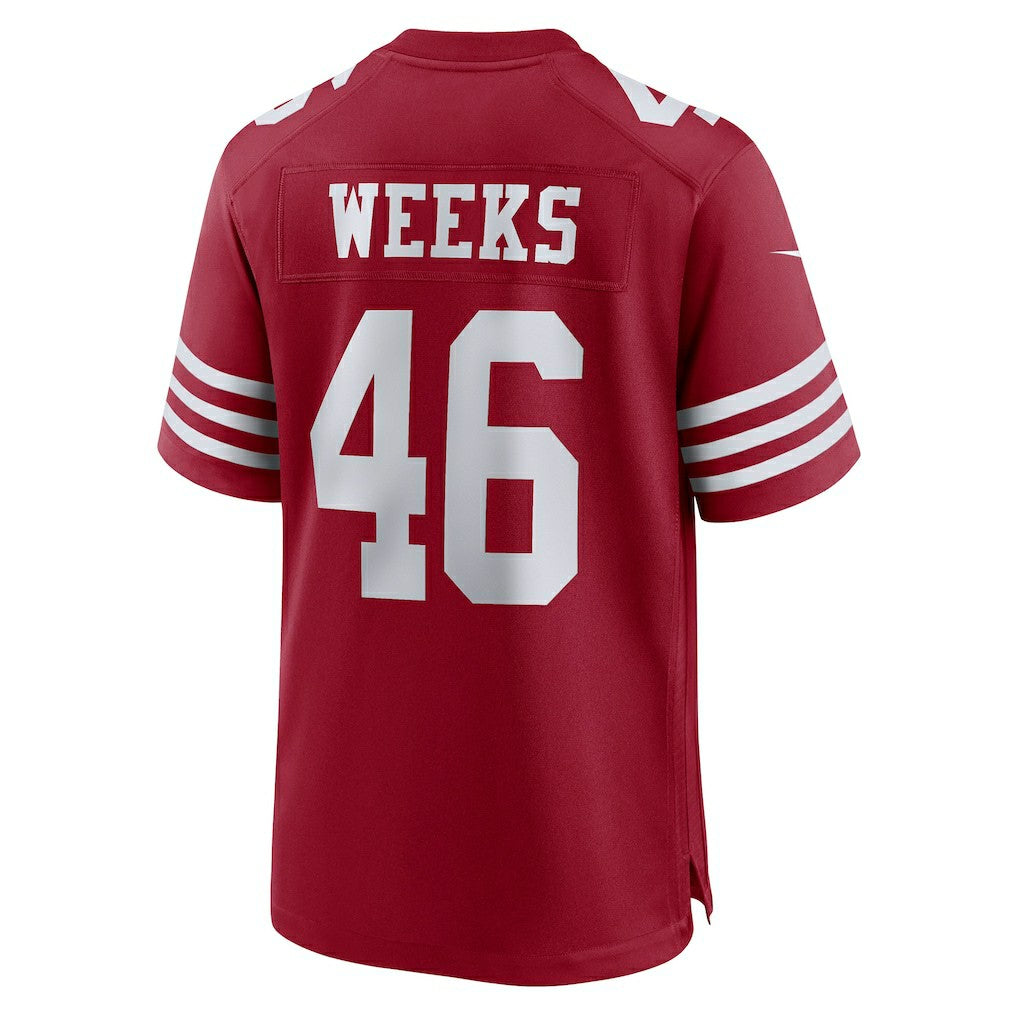 Nike Jon Weeks San Francisco 49ers Team Game Jersey Scarlet