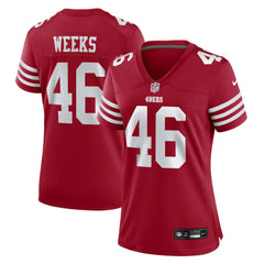 Nike Jon Weeks San Francisco 49ers Women's Team Game Jersey Scarlet