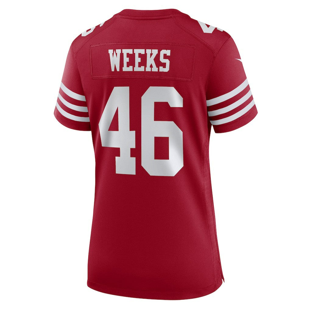 Nike Jon Weeks San Francisco 49ers Women's Team Game Jersey Scarlet
