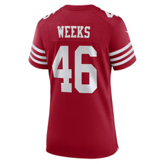 Nike Jon Weeks San Francisco 49ers Women's Team Game Jersey Scarlet