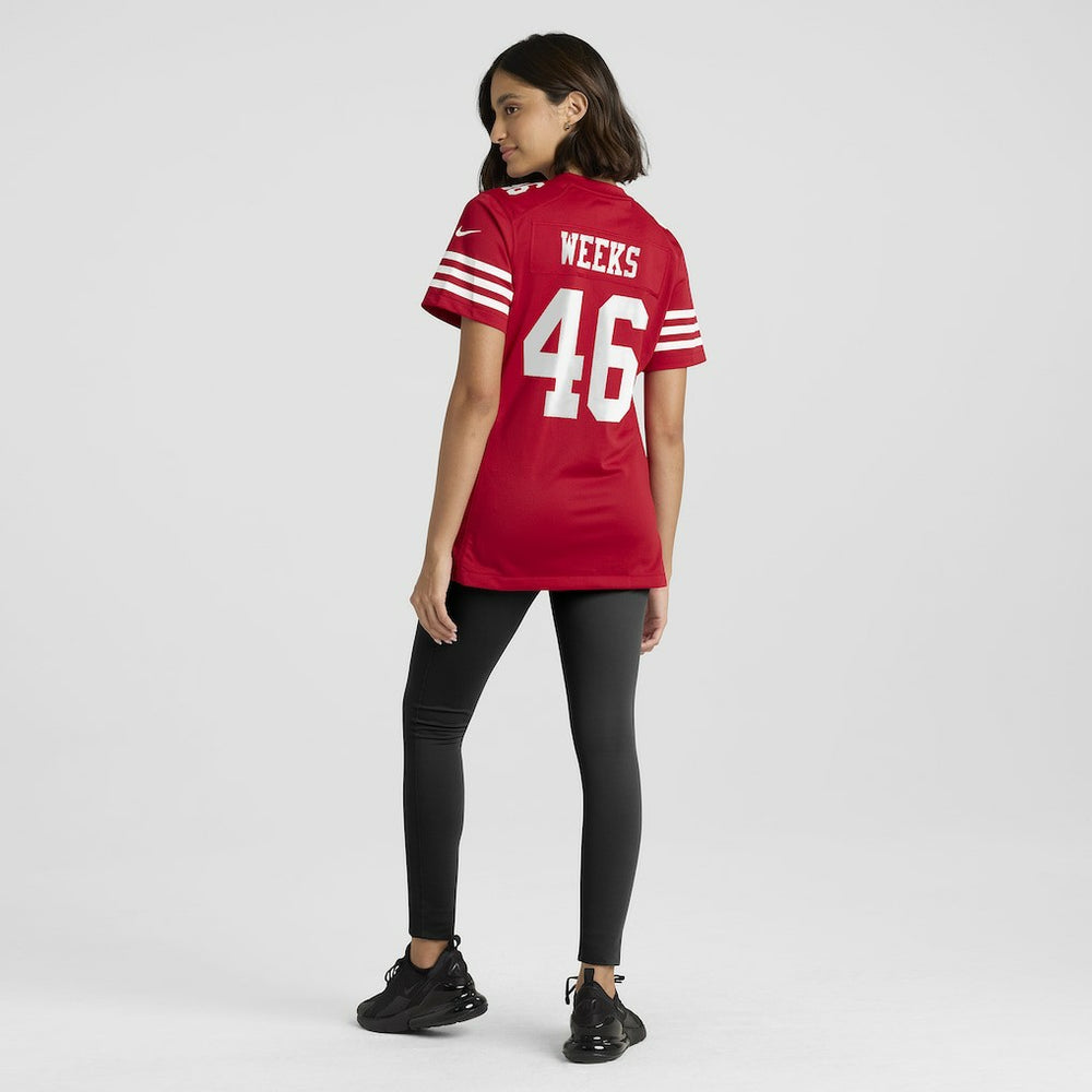 Nike Jon Weeks San Francisco 49ers Women's Team Game Jersey Scarlet