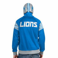 Detroit Lions Pro Player Helmet Full-Zip Hooded Track Jacket Blue/Silver