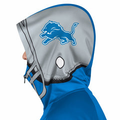 Detroit Lions Pro Player Helmet Full-Zip Hooded Track Jacket Blue/Silver