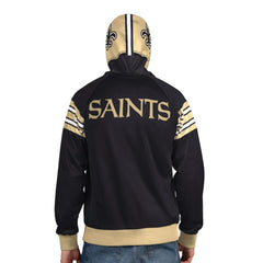 New Orleans Saints Pro Player Helmet Full-Zip Hooded Track Jacket Black/Gold