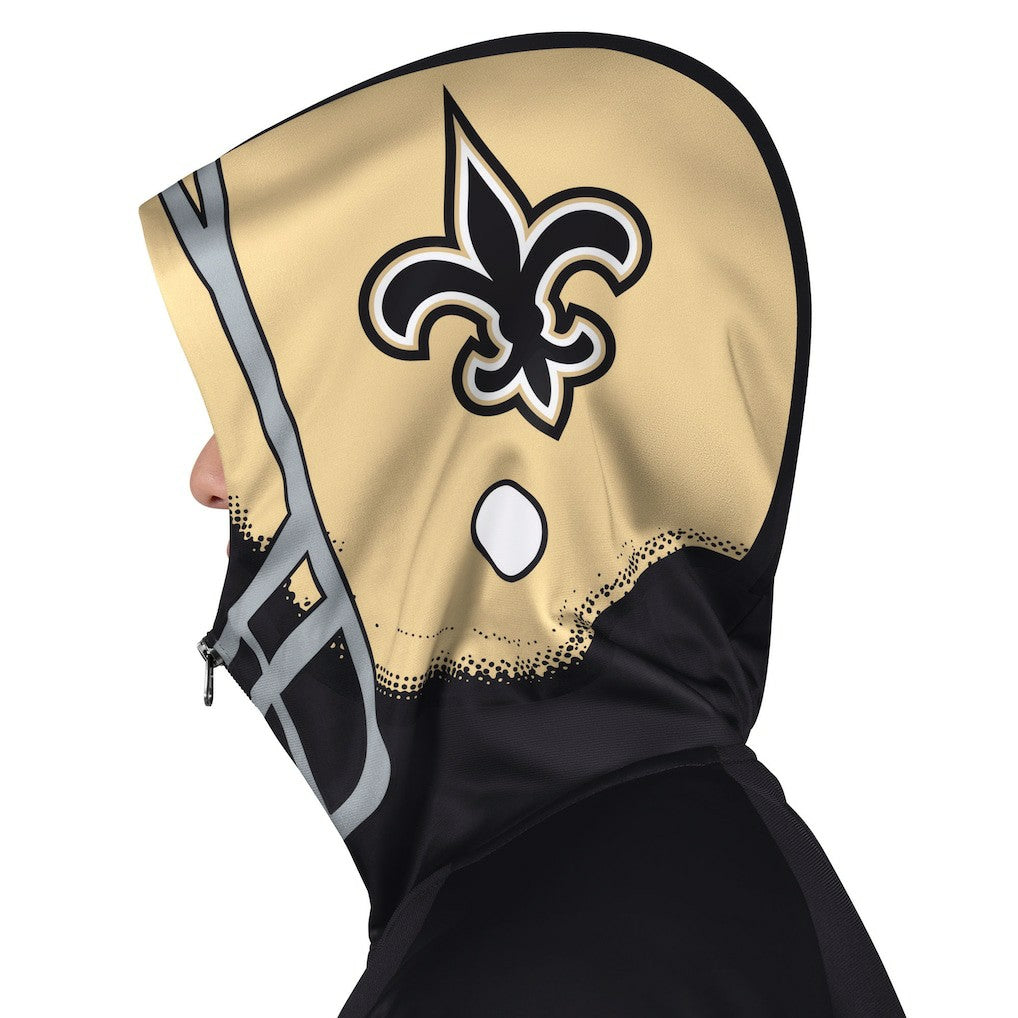New Orleans Saints Pro Player Helmet Full-Zip Hooded Track Jacket Black/Gold