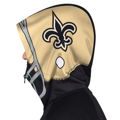 New Orleans Saints Pro Player Helmet Full-Zip Hooded Track Jacket Black/Gold