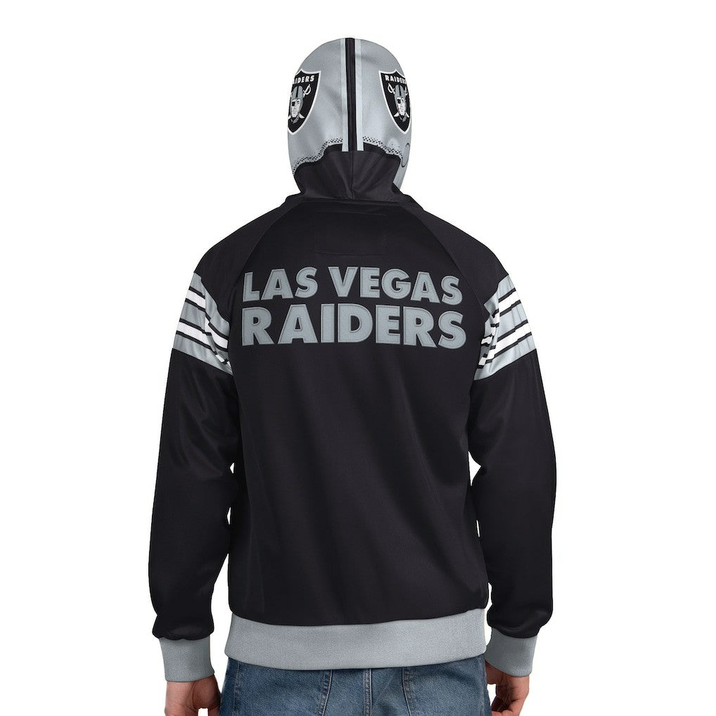 Las Vegas Raiders Pro Player Helmet Full-Zip Hooded Track Jacket Black/Silver