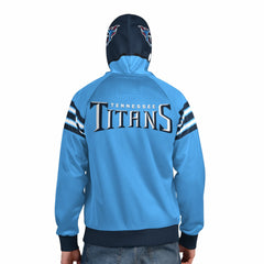 Tennessee Titans Pro Player Helmet Full-Zip Hooded Track Jacket Light Blue/Navy