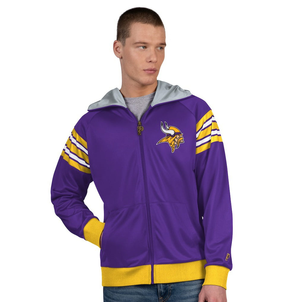 Minnesota Vikings Pro Player Helmet Full-Zip Hooded Track Jacket Purple/Gold