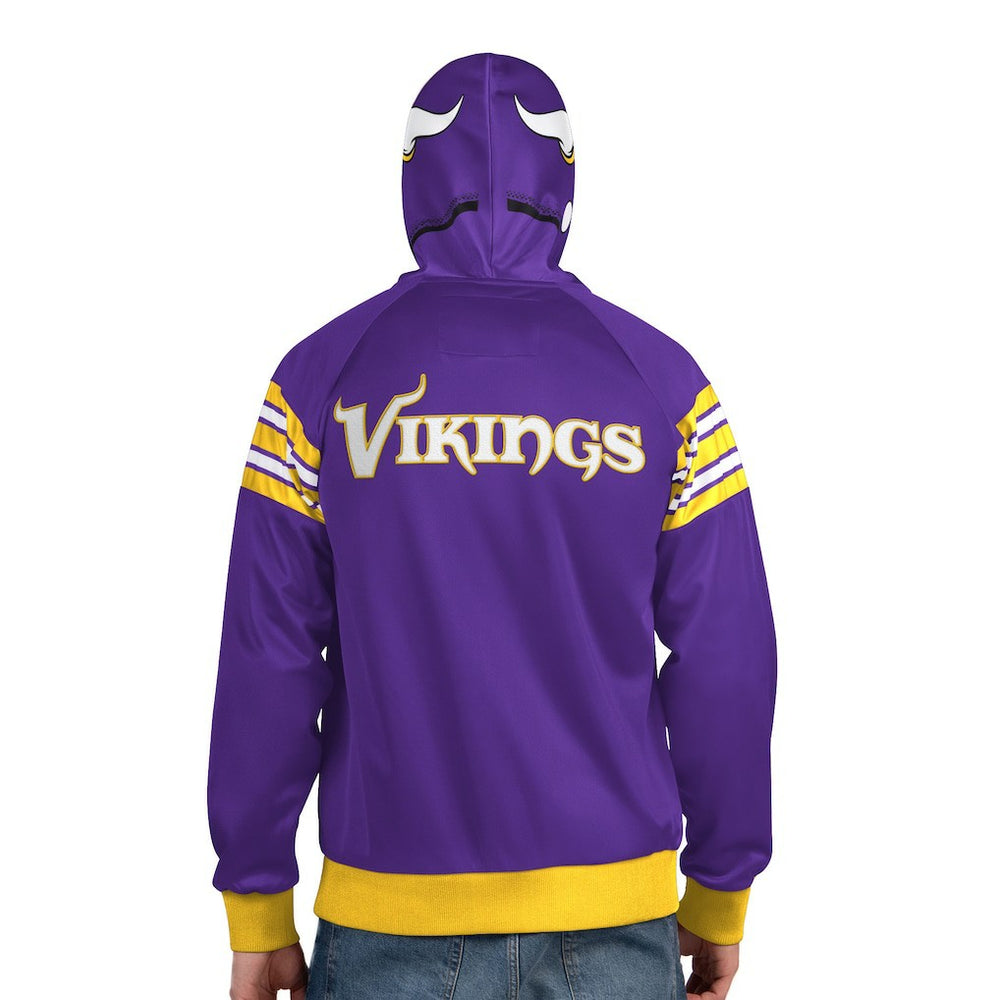 Minnesota Vikings Pro Player Helmet Full-Zip Hooded Track Jacket Purple/Gold