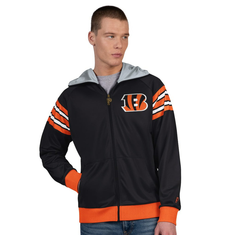 Cincinnati Bengals Pro Player Helmet Full-Zip Hooded Track Jacket Black/Orange