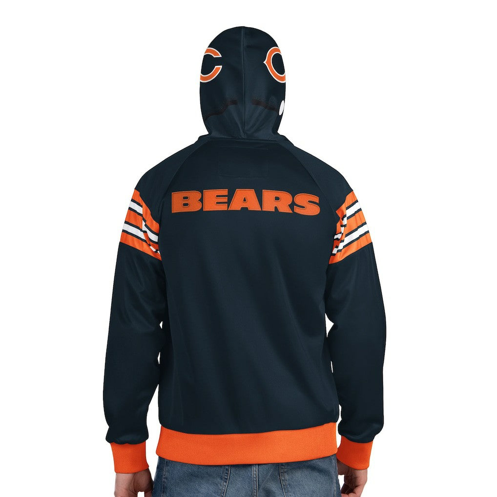 Chicago Bears Pro Player Helmet Full-Zip Hooded Track Jacket Navy/Orange