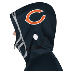 Chicago Bears Pro Player Helmet Full-Zip Hooded Track Jacket Navy/Orange